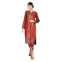 EJS Women's Unstitched Woollen Weaving Salwar Suit Dress Material With Weaved Shawl (Dupatta)