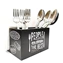 Ek Do Dhai Wooden Cutlery & Tissue Holder for Counter top + Dining table + Kitchen Table For Forks + Knives + Spoons | Kitchen Organizer Cutlery Holder | Black | 3 Compartments