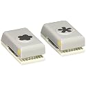 EK Success 54-10067 Tools Punch Set for Card Decorations, Punches .625-Inch, Mini, Pack of 2, Flower and Retro Flower