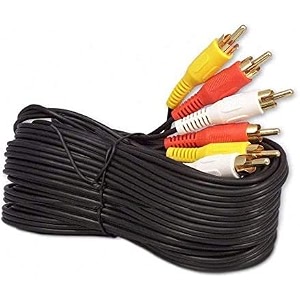 audio video rca cable 3rca male to 3rca male composite av cable compatible with set-top boxamplifierdvd playerhdtv -black 5m