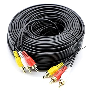 audio video rca cable 3rca male to 3rca male composite av cable compatible with set-top boxspeakeramplifierdvd playerhdtv amp more 15mblack