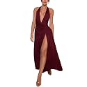 Ekaliy Women39s Sexy Halter Deep V Neck