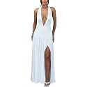 Ekaliy Women39s Sexy Halter Deep V Neck