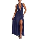 Ekaliy Women39s Sexy Halter Deep V Neck