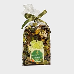 ekam 140g scented potpourri pouch dried leaves and flowers for natural dcor mood enhancement multicolour orange blossom amp lemongrass fragrance