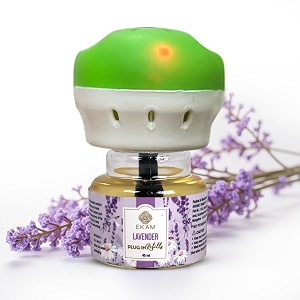 ekam plug-in air freshener kit machine  45ml refill  lavender scent  long-lasting aroma for 125 days  500 hours  ideal for rooms amp bathrooms