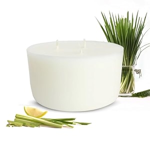 ekam lemongrass scented 3 wick refill candle ideal for home decor amp gifting lead-free wick smokeless sootless 35 hours burn time256 g