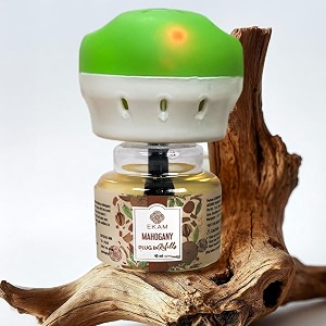 ekam plug-in air freshener kit machine  45ml refill  mahogany scent  long-lasting aroma for 125 days  500 hours  ideal for rooms amp bathrooms