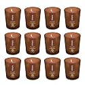 EKAM Mahogany Votive Soy Wax Scented Candle, 40 Grams, 10 Hours Burn Time| Long Lasting Premium Candles | Ideal for Home Decor | Gifting &amp; Aromatherapy (Pack of 12)