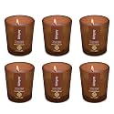 EKAM Mahogany Votive Soy Wax Scented Candle, 40 Grams, 10 Hours Burn Time| Long Lasting Premium Candles | Ideal for Home Decor | Gifting &amp; Aromatherapy (Pack of 6)