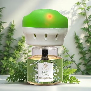 ekam plug-in air freshener kit machine  45ml refill  deep forest scent  long-lasting aroma for 125 days  500 hours  ideal for rooms amp bathrooms