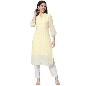 Ekasya Womens Georgette Embroidered Work Kurta with