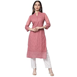 Ekasya Womens Georgette Embroidered Work Kurta with