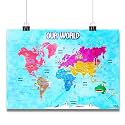 EKDALI World Map - for Wall poster | wall poster big size | Wall posters for study, Learn | Home &amp; decor -School /(Boys,Girls kids) (Light Blue, 23.4 x 33.1 inch)