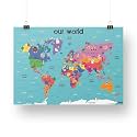 EKDALI World Map - for Wall poster | wall poster big size | Wall posters for study, Learn | Home &amp; decor -School /(Boys,Girls kids) (Light Blue, 23.4 x 33.1 inch)