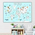 EKDALI World Map - for Wall poster | wall poster big size | Wall posters for study, Learn | Home &amp; decor -School /(Boys,Girls kids) (pastel colors, 24 x 33 inch)