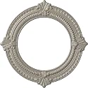 Ekena Millwork 13 1/8"OD x 8"ID x 5/8"P Benson Ceiling Medallion Fits Canopies up to 8" Ceiling Medallion, Pearl White