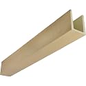 Ekena Millwork 3 1/2"W x 3 1/2"H x 120"L 3-Sided (U-Beam) MENA HeritageTimber Faux Wood Ceiling Beam, Primed Tan