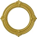 Ekena Millwork CM13BNRGS 13 1/8"OD x 8"ID x 5/8"P Benson Ceiling Medallion Fits Canopies Up to 8", Rich Gold