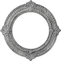 Ekena Millwork CM13BNUWC 13 1/8"OD X 8"ID X 5/8"P Benson Ceiling Medallion Fits Canopies Up to 8", Ultra Pure White Crackle