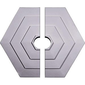 ekena millwork cm23wf2-03500 23 1434od x 3 1234id x 7834p woodruff ceiling medallion fits canopies up to 3-1234 2 piece