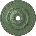 Ekena Millwork CM29SFAGF - 29 1/2"OD x 3 5/8"ID x 1 5/8"P Sunflower Ceiling Medallion (Fits Canopies up to 5 5/8") - Ceiling Medallion, Athenian Green