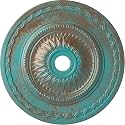 Ekena Millwork CM29SFCGS 29-1/2" x 3-5/8" x 1-5/8" Sunflower Ceiling Medallion, Copper Green Patina