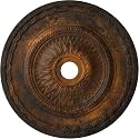 Ekena Millwork CM29SFRUS - 29 1/2"OD x 3 5/8"ID x 1 5/8"P Sunflower Ceiling Medallion (Fits Canopies up to 5 5/8") - Ceiling Medallion, Rust