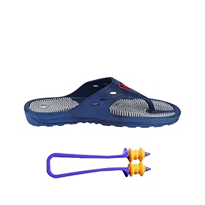 ekin acupressure slipper with magnetic power flip flops acupressure foot feet massager slippers for men women children chappal blood circulation body massager blue size 9