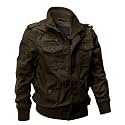 EKLENTSON Men's Military Flight Jackets Cotton Multi Pocket Workwear