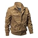 EKLENTSON Men's Military Flight Jackets Cotton Multi Pocket Workwear