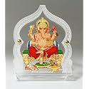 Eknoor 24ct Gold Plated Ganesh Ji Acrylic Arch Car Dashboard Frame