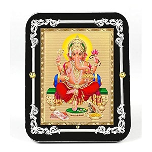eknoor gold plated ganesh ji for home and car dashboard