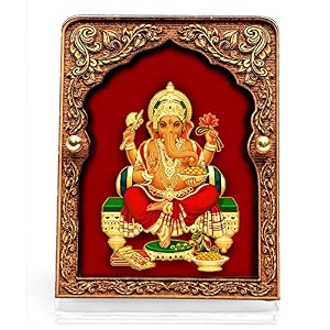 eknoor wooden velvet ganesh ji for home and car dashboard