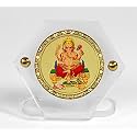 Eknoor Gold Plated Ganesh Ji for Home and Car Dashboard
