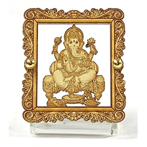eknoor wood acrylic ganesh ji for home and car dashboard
