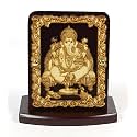 Eknoor Wooden Carved Ganesh Ji for Home and Car Dashboard