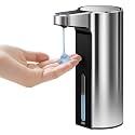EKO Aroma 9 fl oz Automatic Liquid Soap Dispenser, Rechargeable for Kitchen and Bathroom with Adjustable Soap Dispensing Volume Control (Chrome Metallic)