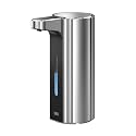 EKO Aroma Pro 13.5 fl oz Touchless Automatic Liquid Soap Dispenser, Rechargeable Hand &amp; Dish Soap Dispenser for Bathroom and Kitchen, Waterproof, Adjustable Volume Control (Chrome Metallic)