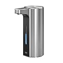 EKO Aroma Pro 13.5 fl oz Touchless Automatic Liquid Soap Dispenser, Rechargeable Hand &amp; Dish Soap Dispenser for Bathroom and Kitchen, Waterproof, Adjustable Volume Control (Stainless Steel)