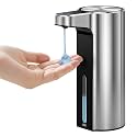 EKO Aroma Touchless Automatic Soap Dispenser for Kitchen and Bathroom, Liquid Hand Soap Dispenser, Rechargeable, 9 fl oz (Stainless)