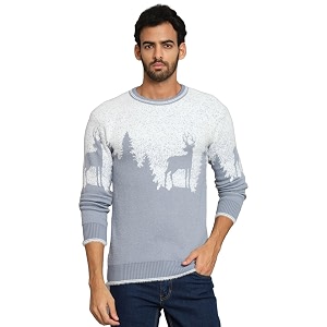 eKools Mens Winterwear Woolen Animal Print Cardigans