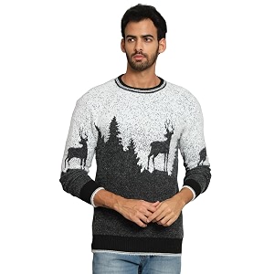 eKools Mens Winterwear Woolen Animal Print Cardigans