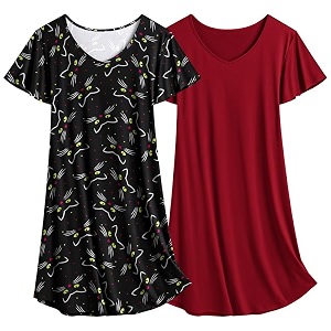 Ekouaer 2 Pack Nightgowns for Women Short
