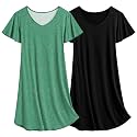 Ekouaer 2 Pack Nightgowns for Women Short
