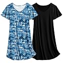 Ekouaer 2 Pack Nightgowns for Women Short