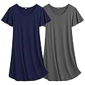 Ekouaer 2 Pack Nightgowns for Women Short