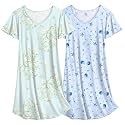 Ekouaer 2 Pack Nightgowns for Women Short
