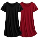 Ekouaer 2 Pack Nightgowns for Women Short