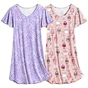 Ekouaer 2 Pack Nightgowns for Women Short